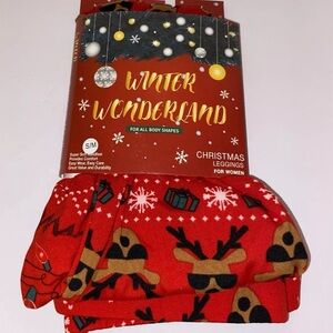 Women’s Christmas holiday reindeer leggings